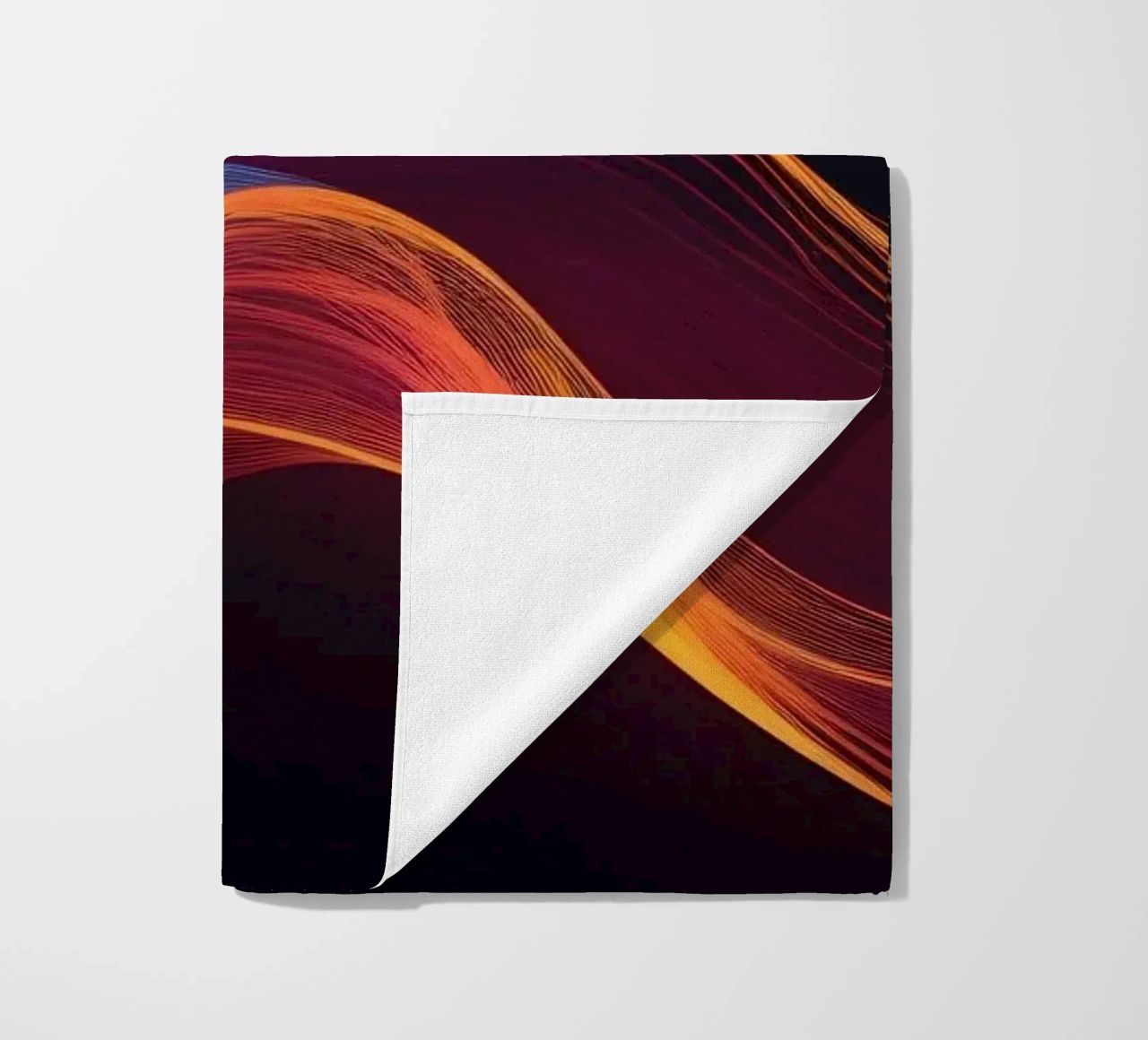 Vibrant abstract waves of color creating a dynamic visual beach towel by DesignDoodle