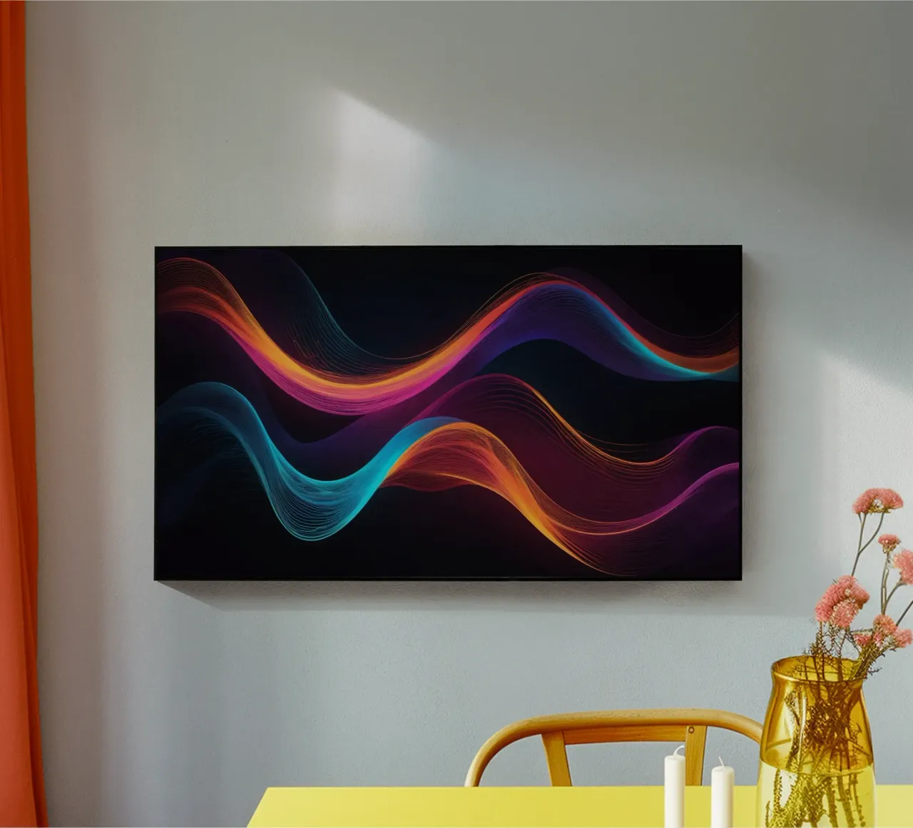 Vagues de couleurs abstraites et vibrantes créant un visuel dynamique plexiglas de DesignDoodle