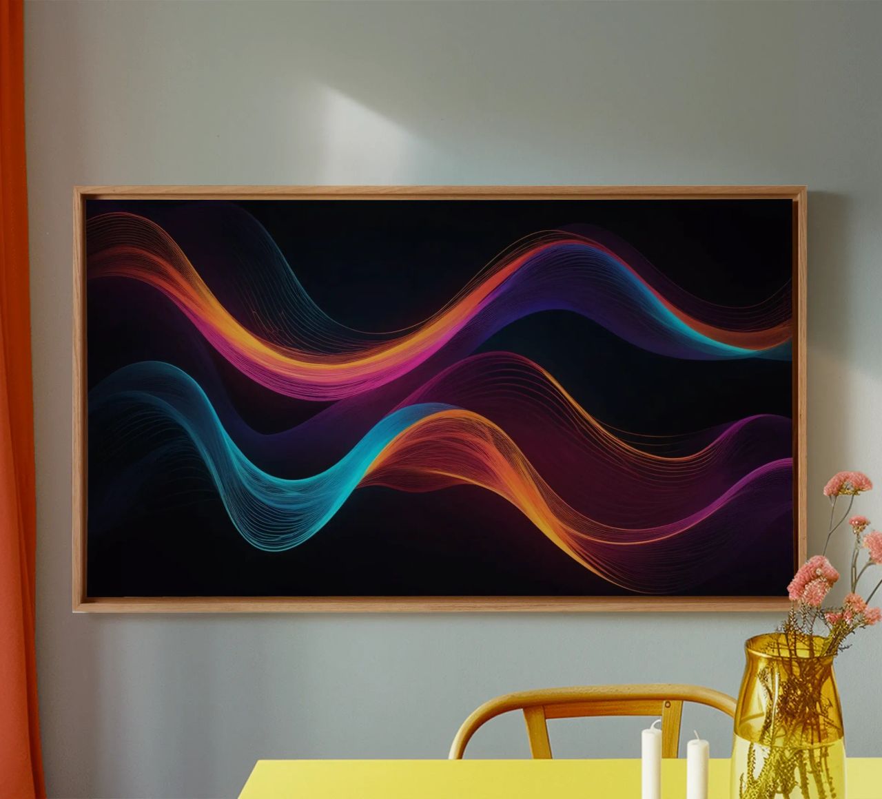 Vibrant abstract waves of color creating a dynamic visual canvas by DesignDoodle
