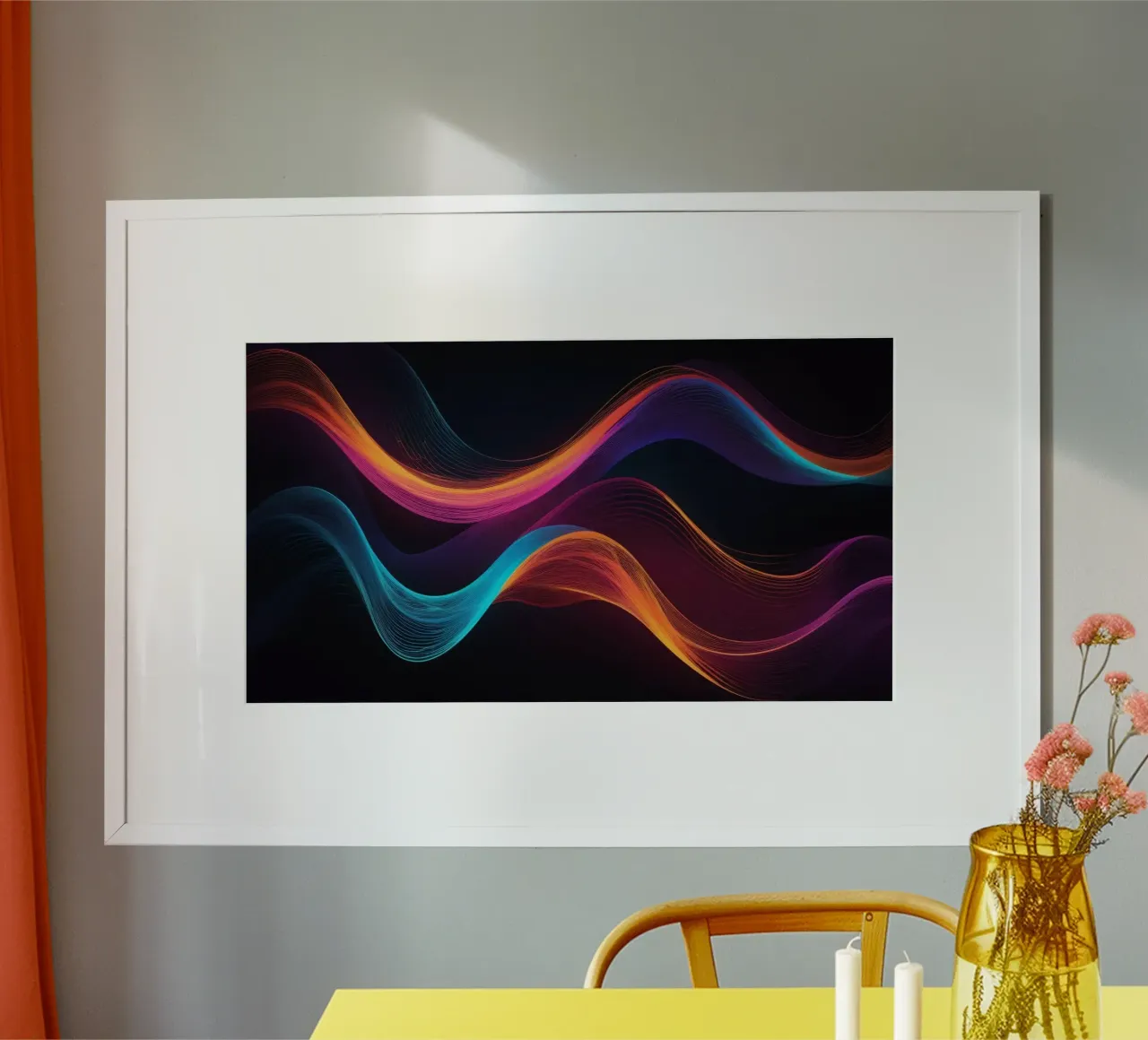 Vibrantes ondas abstractas de color que crean un visual dinámico hahnemühle de DesignDoodle