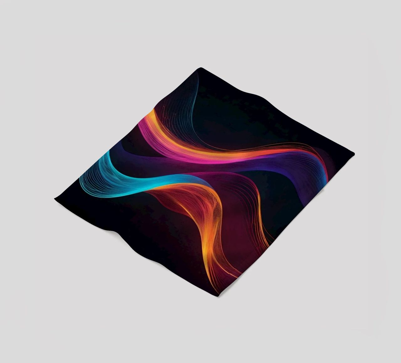Vibrant abstract waves of color creating a dynamic visual fleece blanket by DesignDoodle