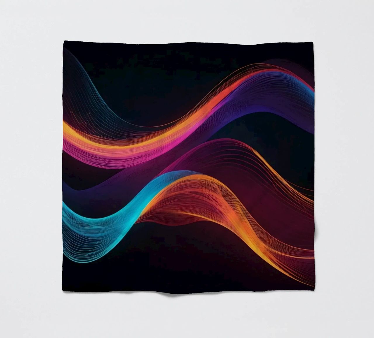 Vibrant abstract waves of color creating a dynamic visual fleece blanket by DesignDoodle