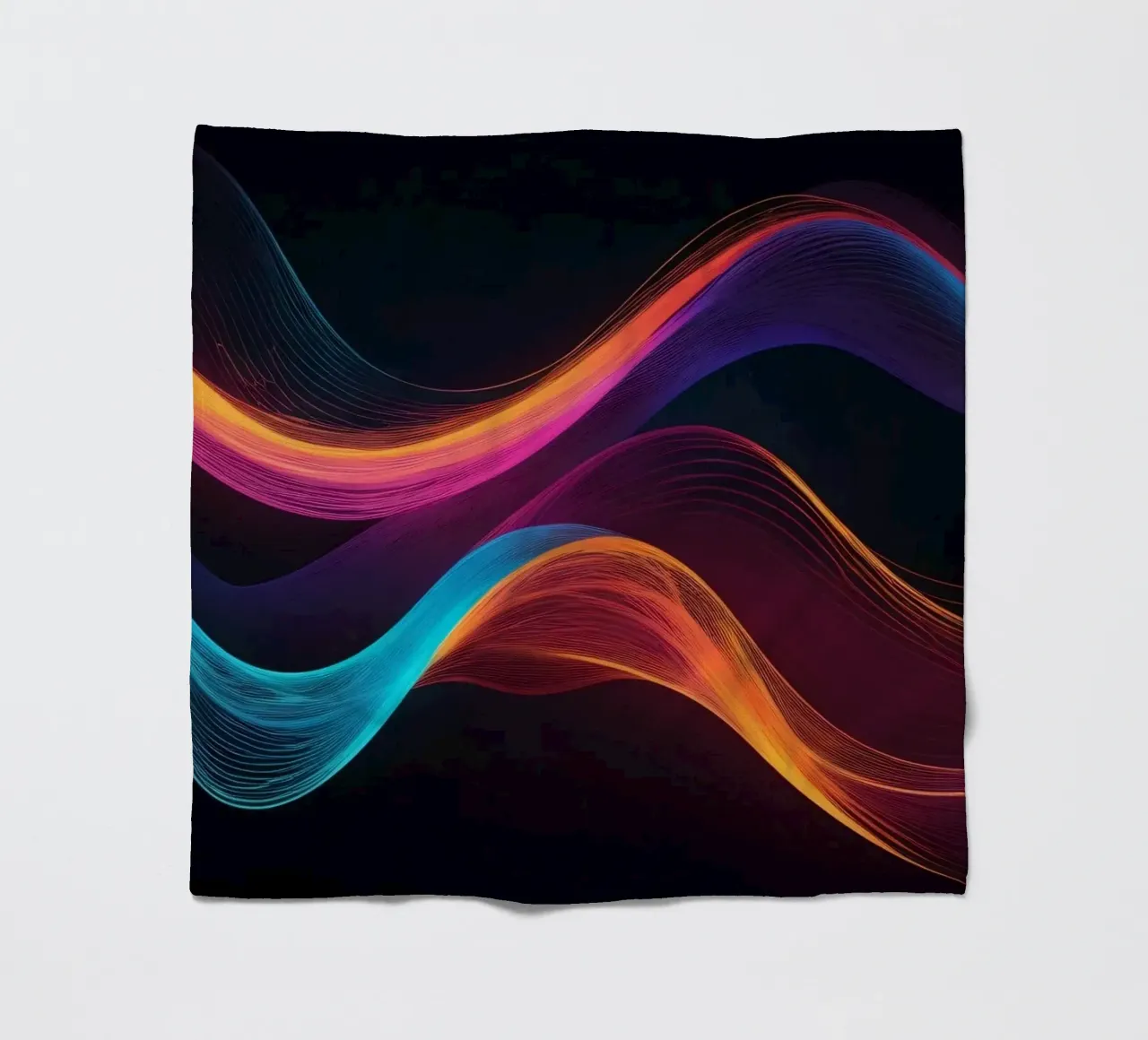 Vibrant abstract waves of color creating a dynamic visual fleece blanket by DesignDoodle