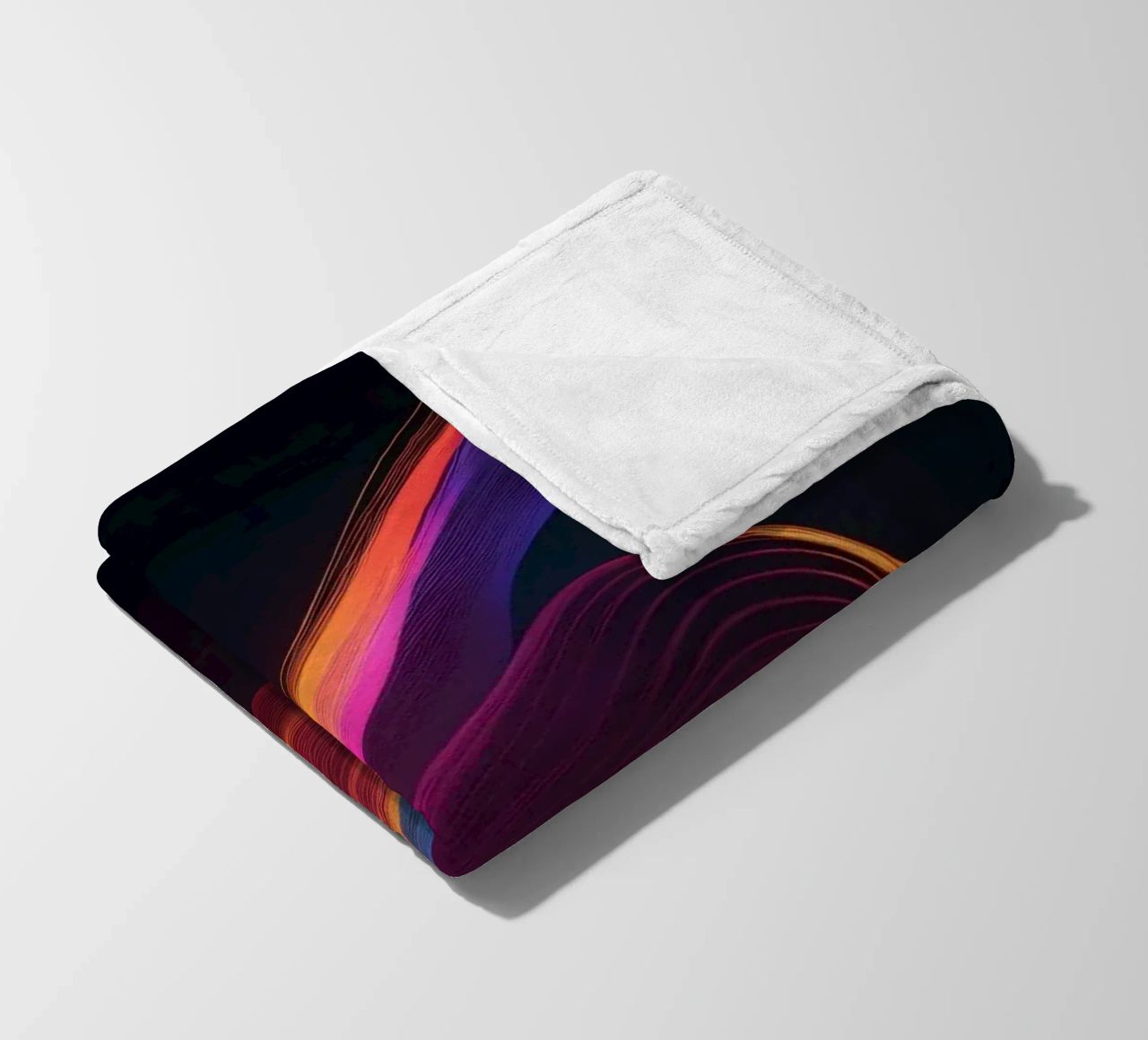 Vibrant abstract waves of color creating a dynamic visual fleece blanket by DesignDoodle