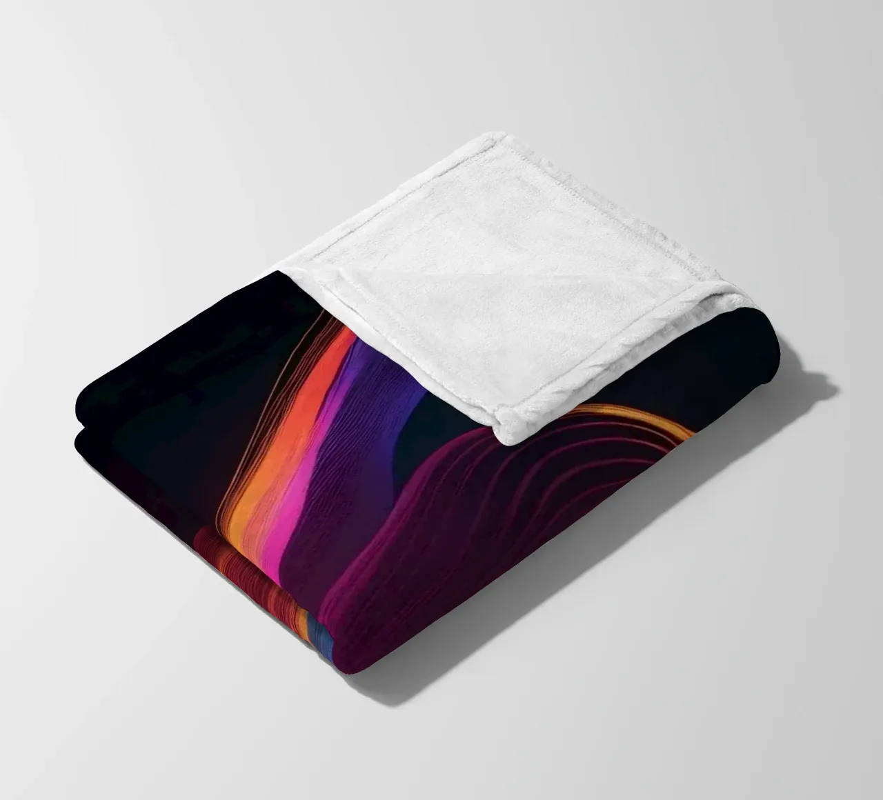 Vibrant abstract waves of color creating a dynamic visual fleece blanket by DesignDoodle