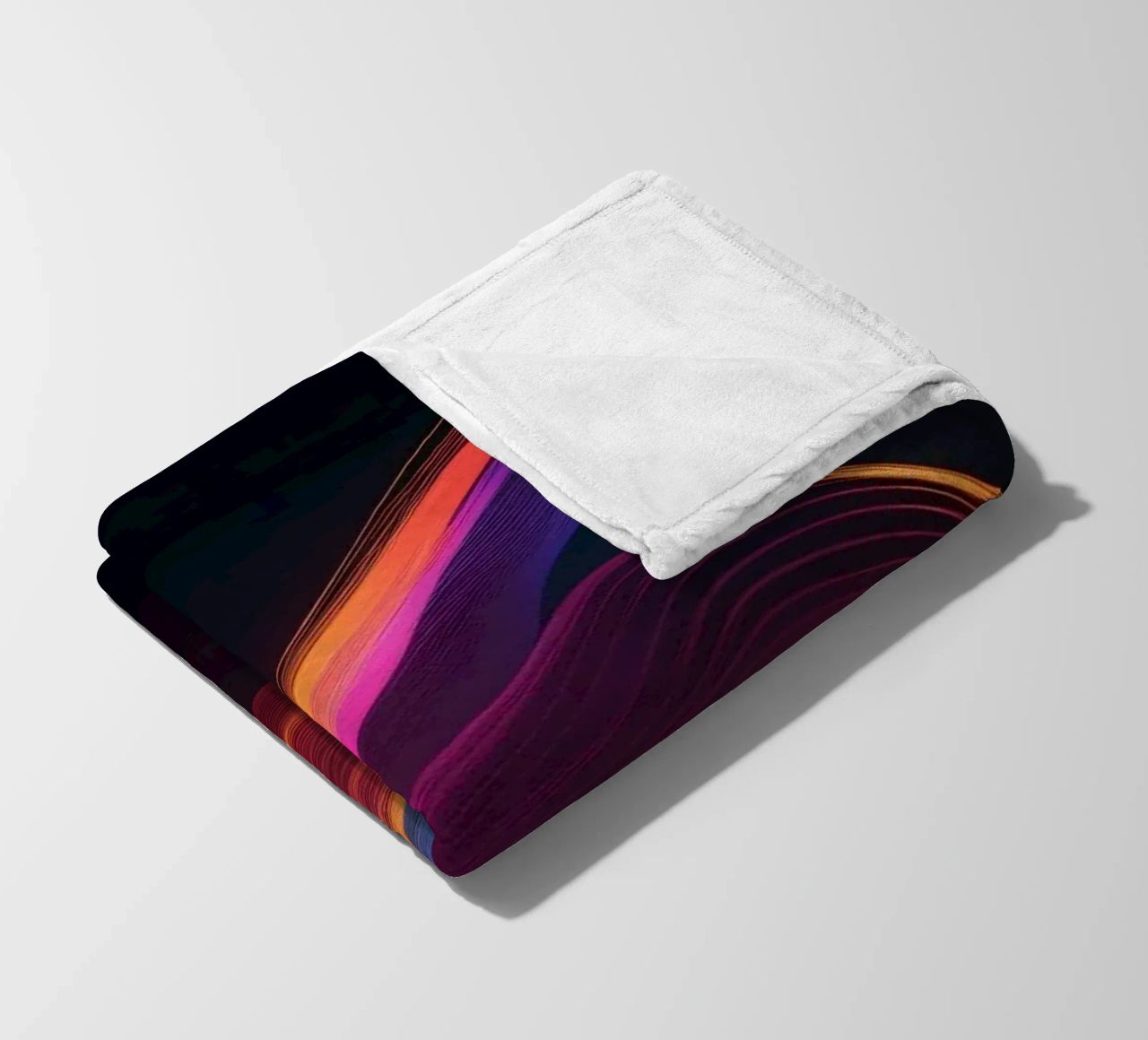 Vibrant abstract waves of color creating a dynamic visual fleece blanket by DesignDoodle