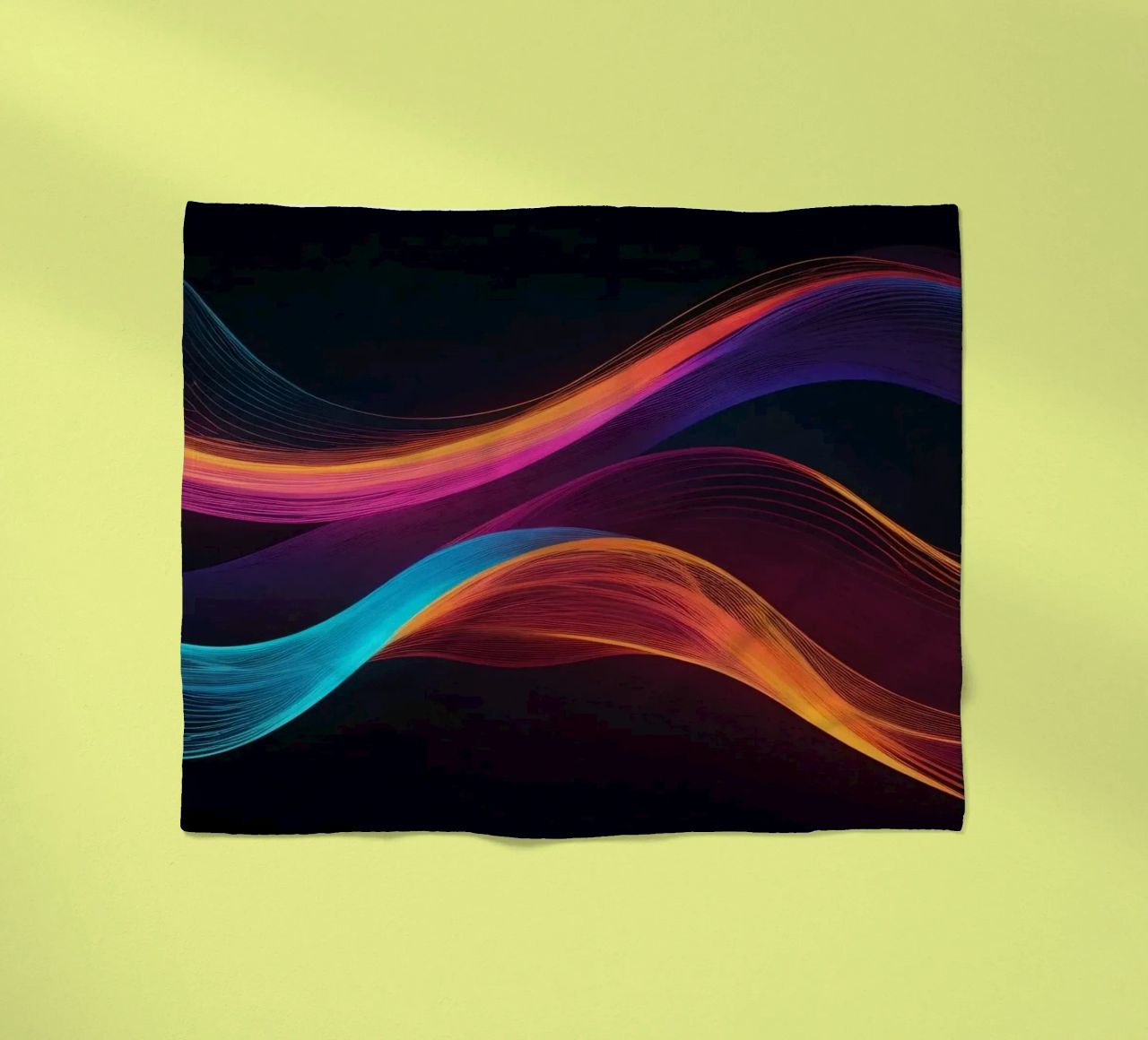 Vibrant abstract waves of color creating a dynamic visual fleece blanket by DesignDoodle