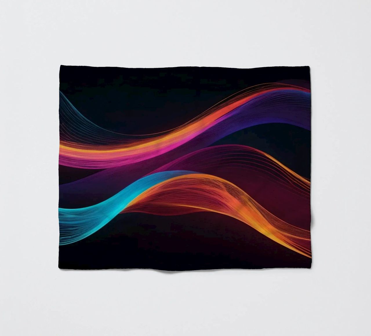Vibrant abstract waves of color creating a dynamic visual fleece blanket by DesignDoodle