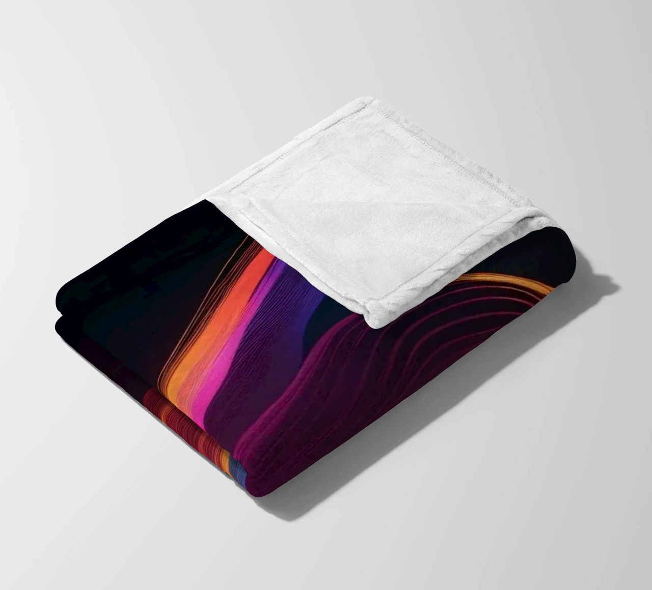 Vibrant abstract waves of color creating a dynamic visual fleece blanket by DesignDoodle