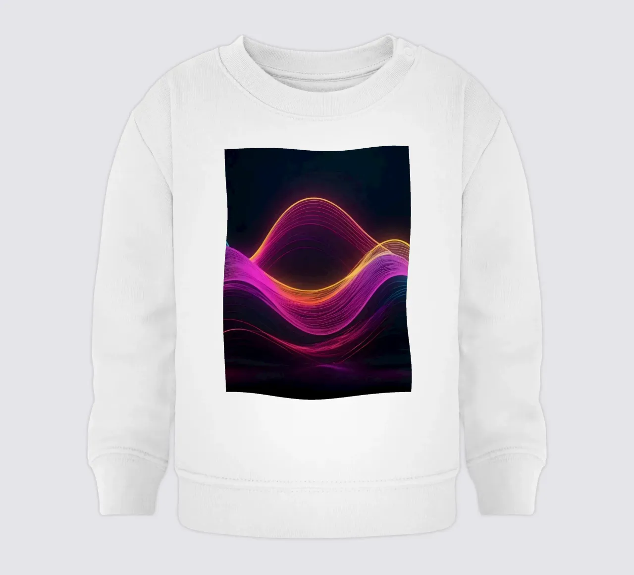 Des vagues abstraites vibrantes créent un fond d'écran numérique envoûtant. sweat pour bébé de DesignDoodle