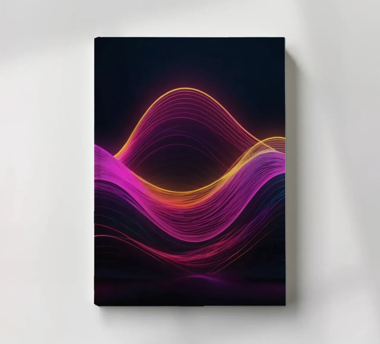 Des vagues abstraites vibrantes créent un fond d'écran numérique envoûtant. carnet de notes de DesignDoodle