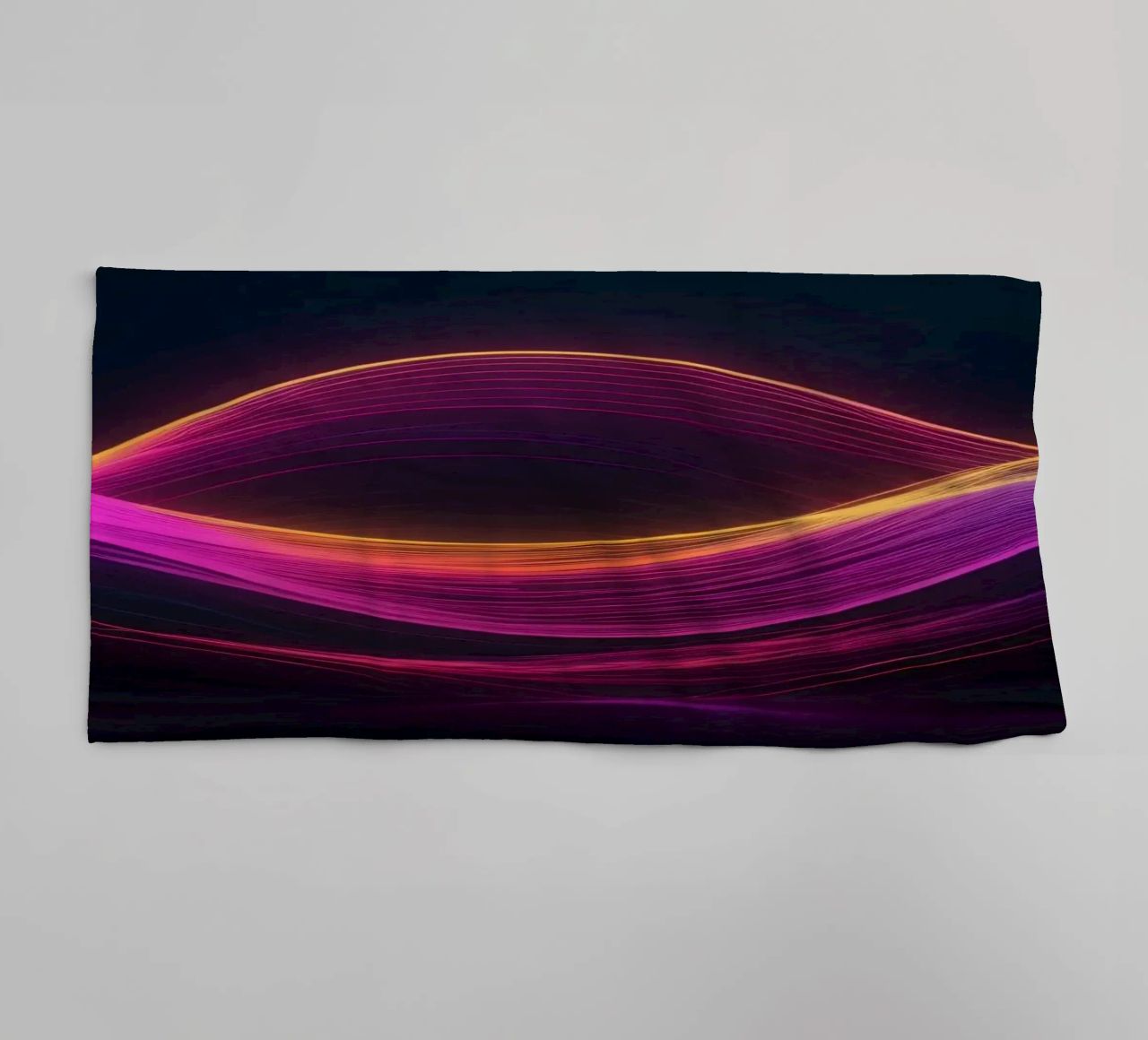 Vibrant abstract waves create mesmerizing digital backgroud towel by DesignDoodle