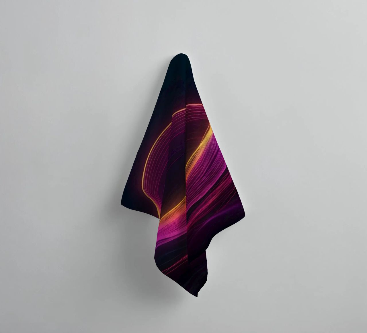 Vibrant abstract waves create mesmerizing digital backgroud towel by DesignDoodle