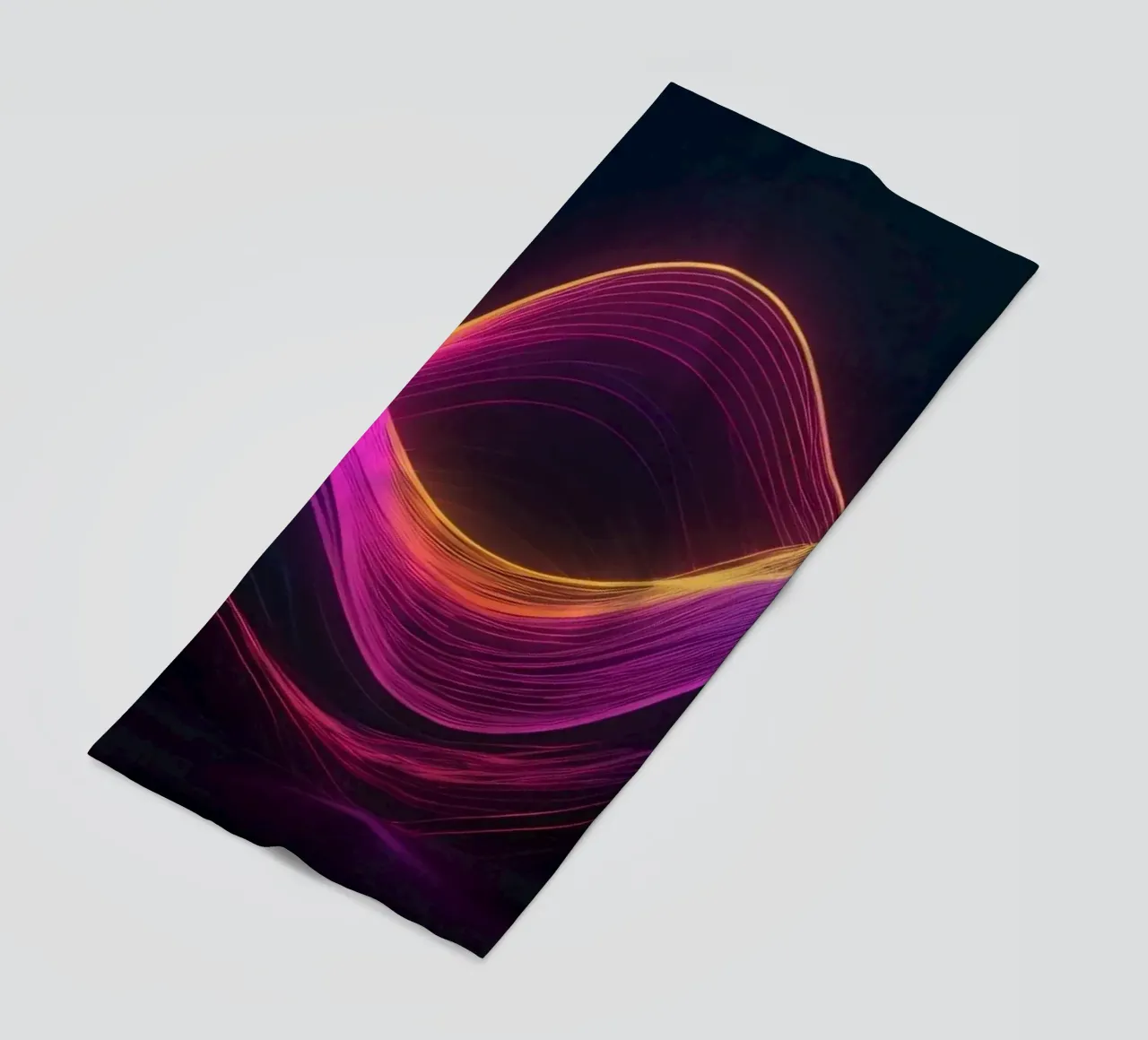 Des vagues abstraites vibrantes créent un fond d'écran numérique envoûtant. serviette de plage de DesignDoodle