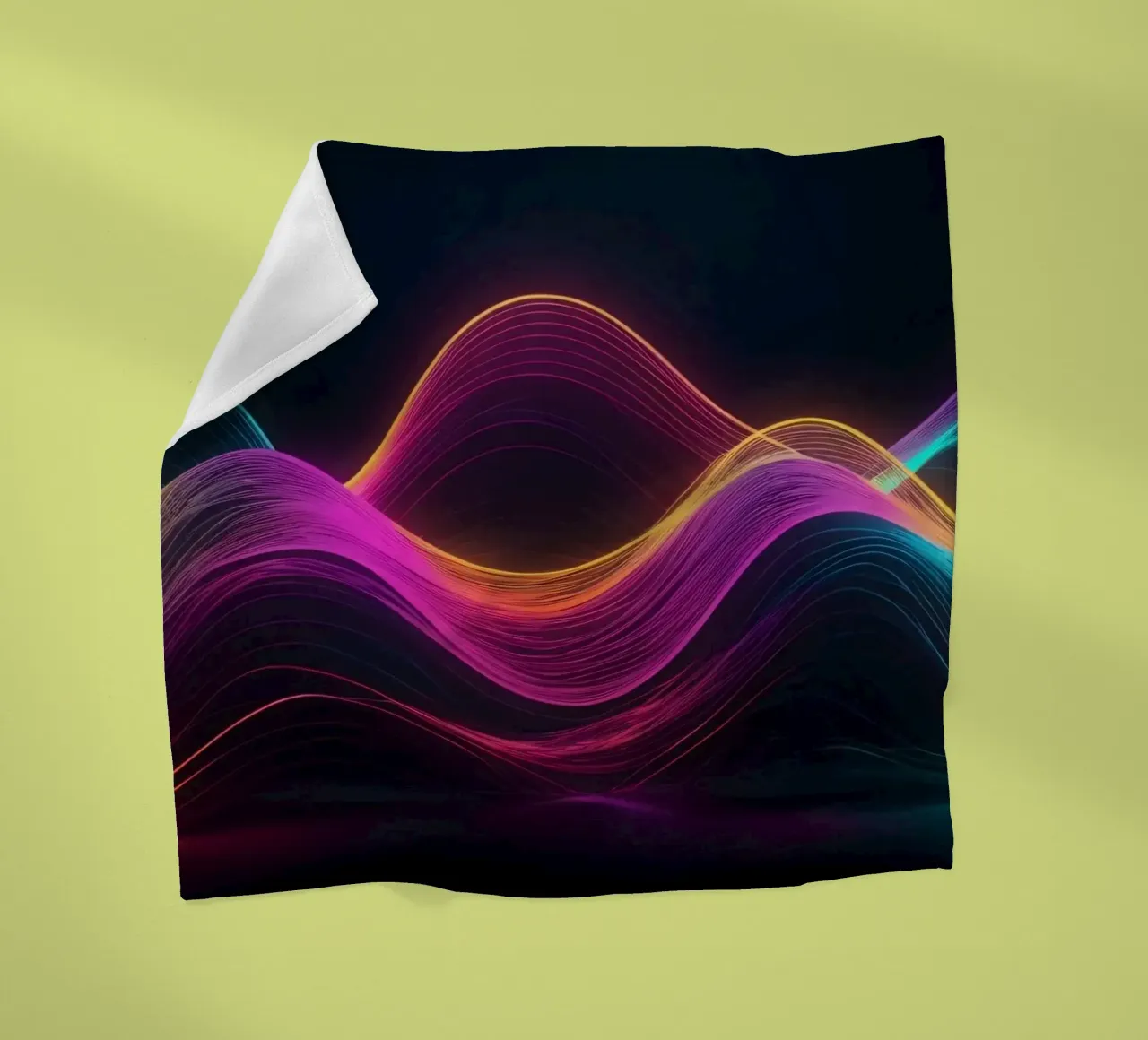 Des vagues abstraites vibrantes créent un fond d'écran numérique envoûtant. plaid polaire de DesignDoodle