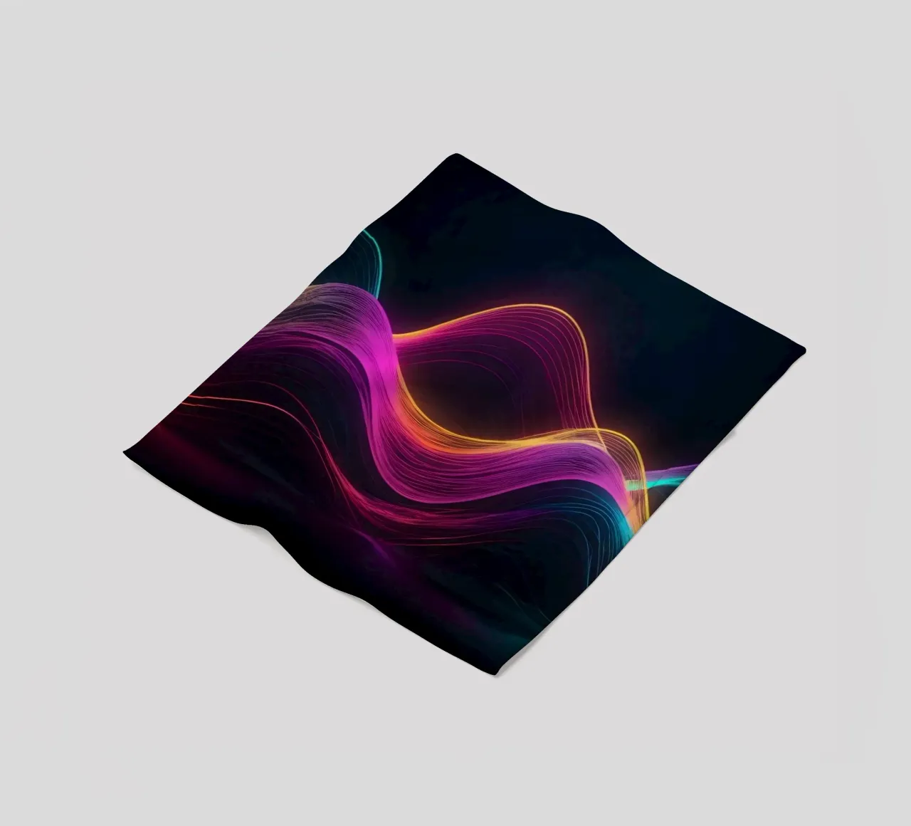 Des vagues abstraites vibrantes créent un fond d'écran numérique envoûtant. plaid polaire de DesignDoodle