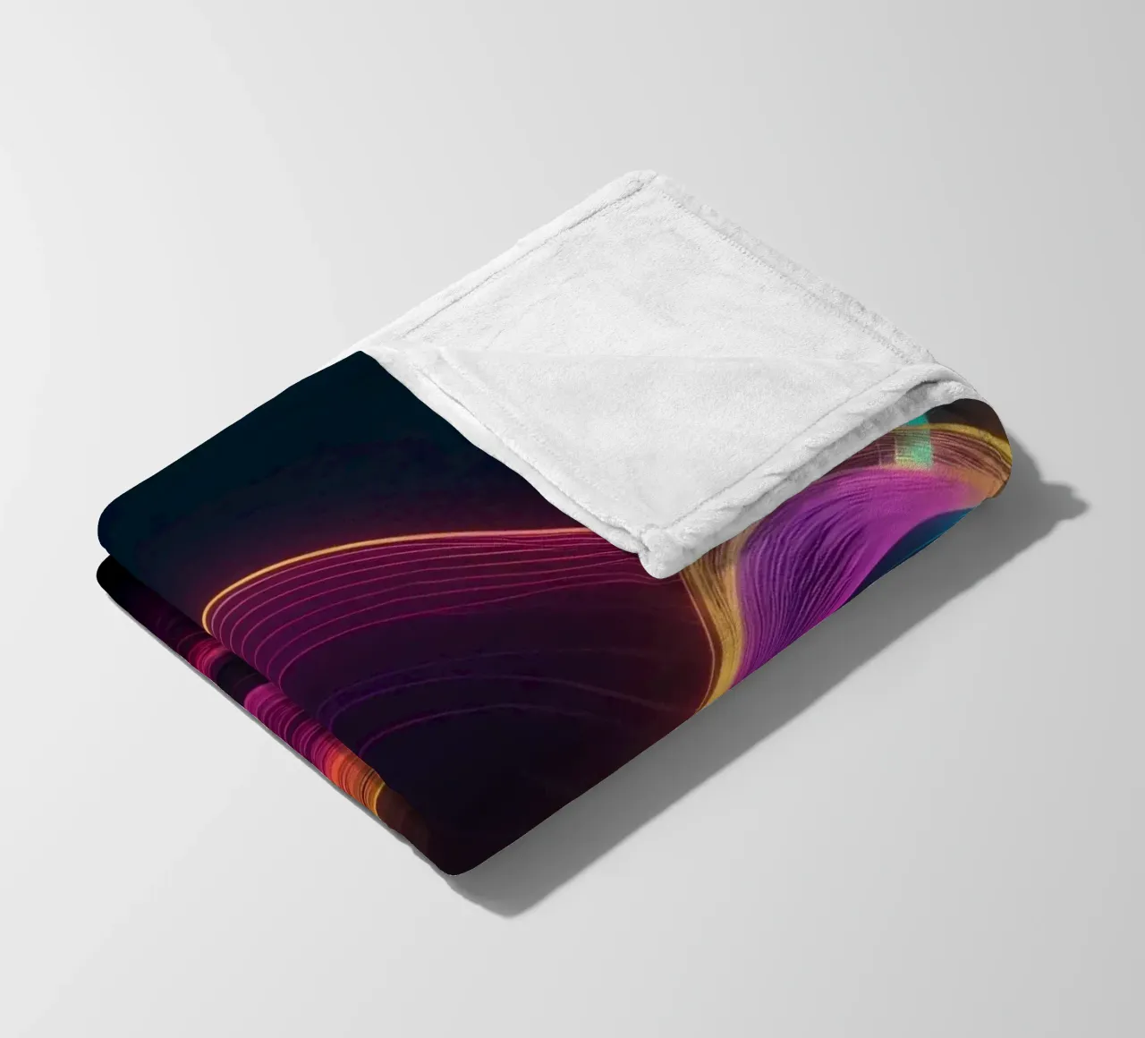 Des vagues abstraites vibrantes créent un fond d'écran numérique envoûtant. plaid polaire de DesignDoodle