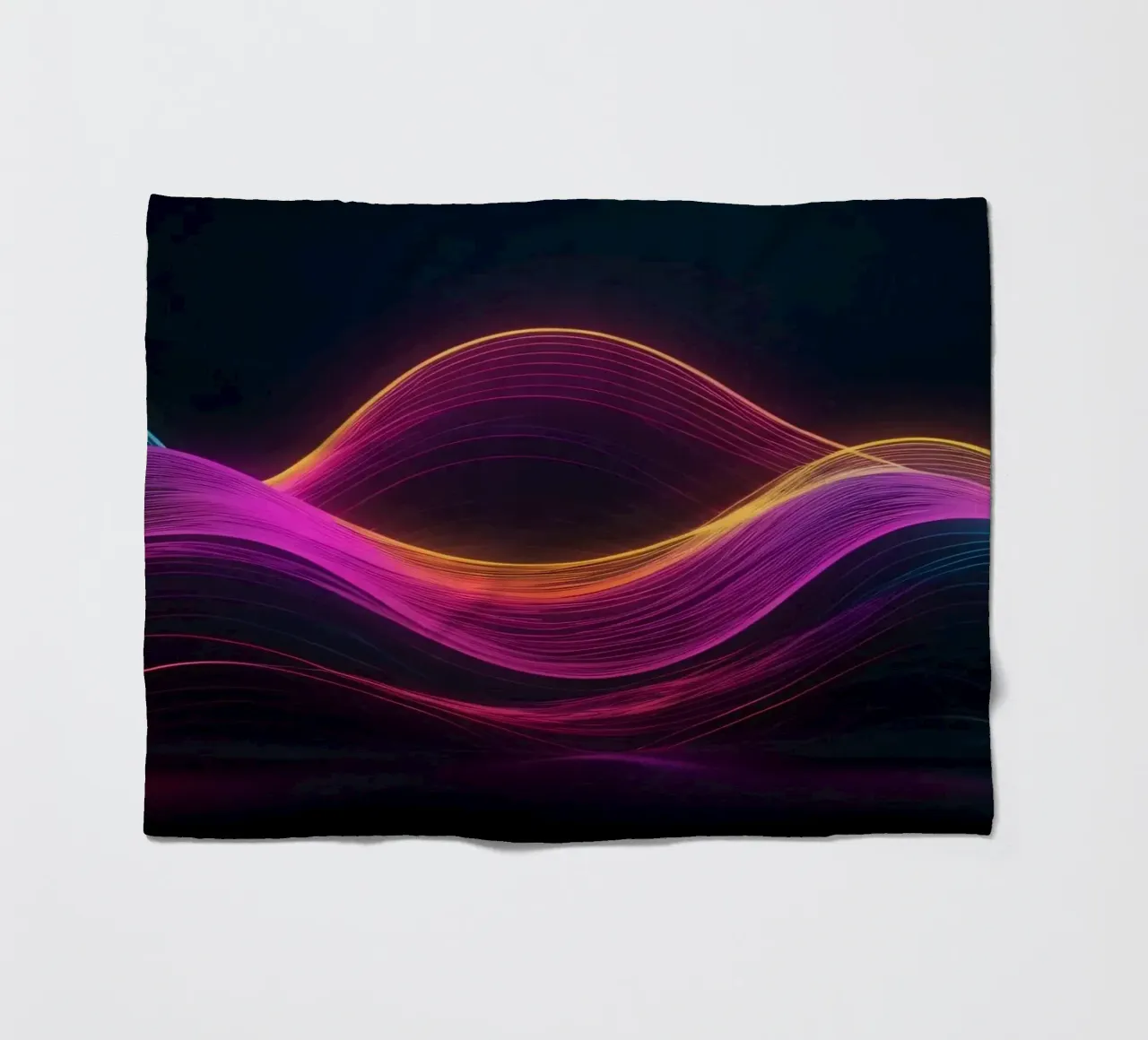 Levendige abstracte golven creëren een betoverende digitale achtergrond fleecedeken van DesignDoodle