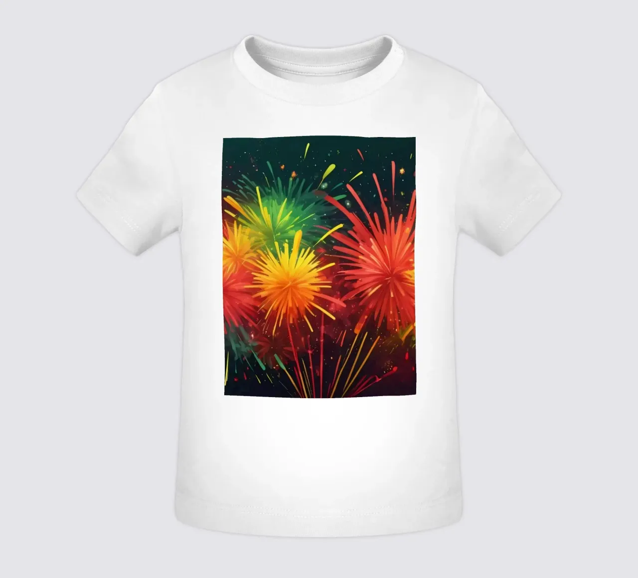 Vibrante e gioiosa esplosione di fuochi d'artificio colorati maglietta neonato da DesignDoodle
