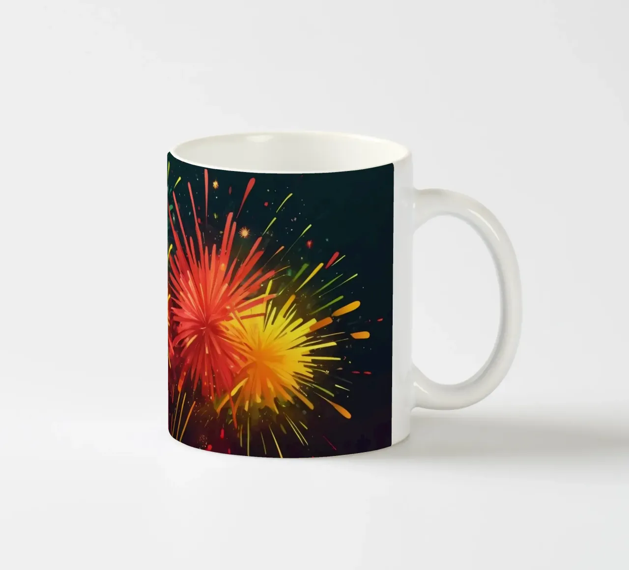 Vibrante e gioiosa esplosione di fuochi d'artificio colorati tazza in ceramica da DesignDoodle
