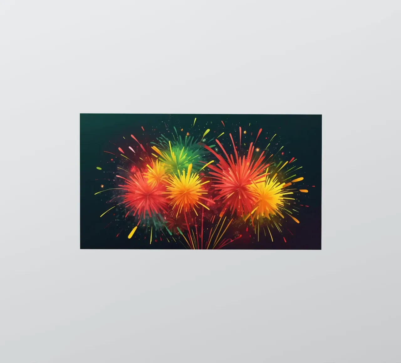 Explosion vibrante et joyeuse de feux d'artifice colorés autocollant de DesignDoodle