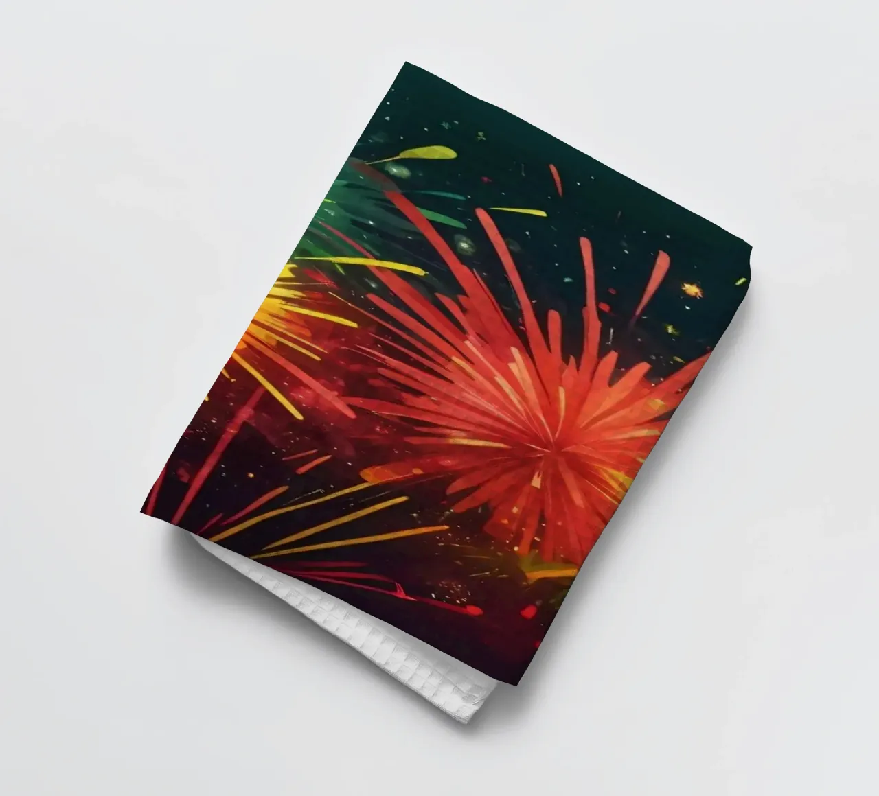 Explosion vibrante et joyeuse de feux d'artifice colorés torchon de DesignDoodle