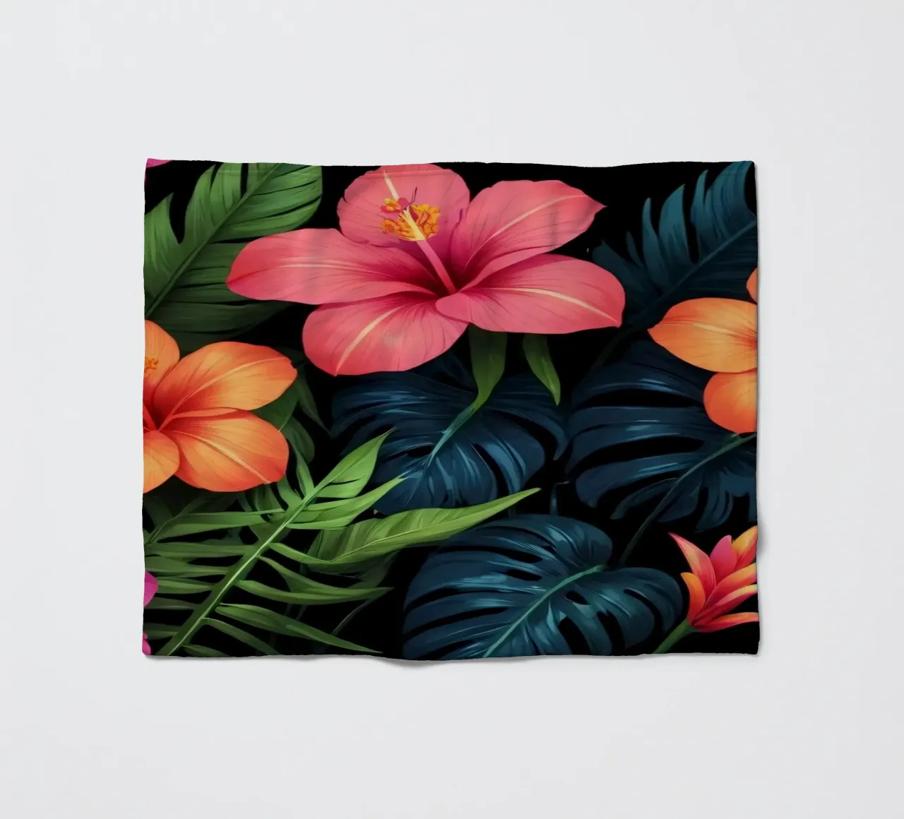 Vibranti fiori tropicali si combinano in un'esposizione artistica coperta in pile da DesignDoodle