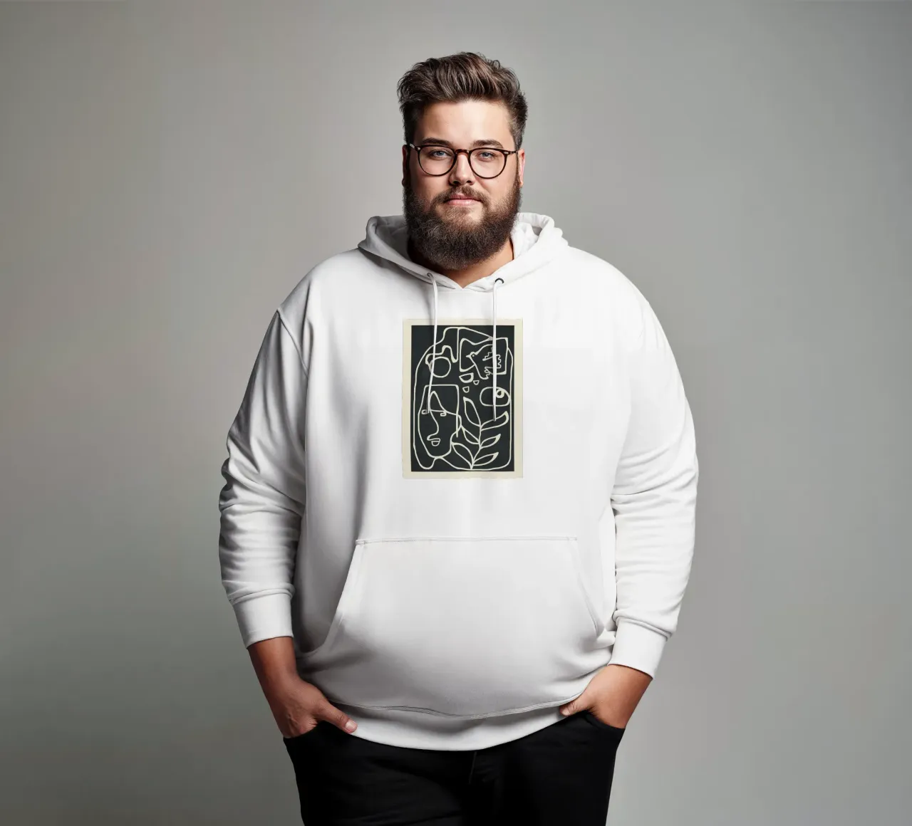 Paleolithic Abstract Art felpa con cappuccio da Flow Line