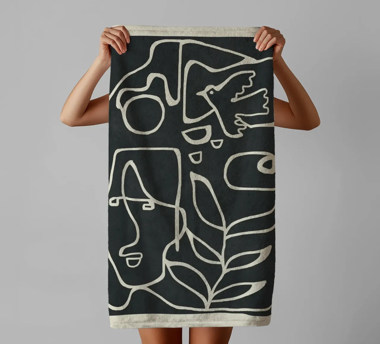 Paleolithic Abstract Art asciugamano da bagno da Flow Line