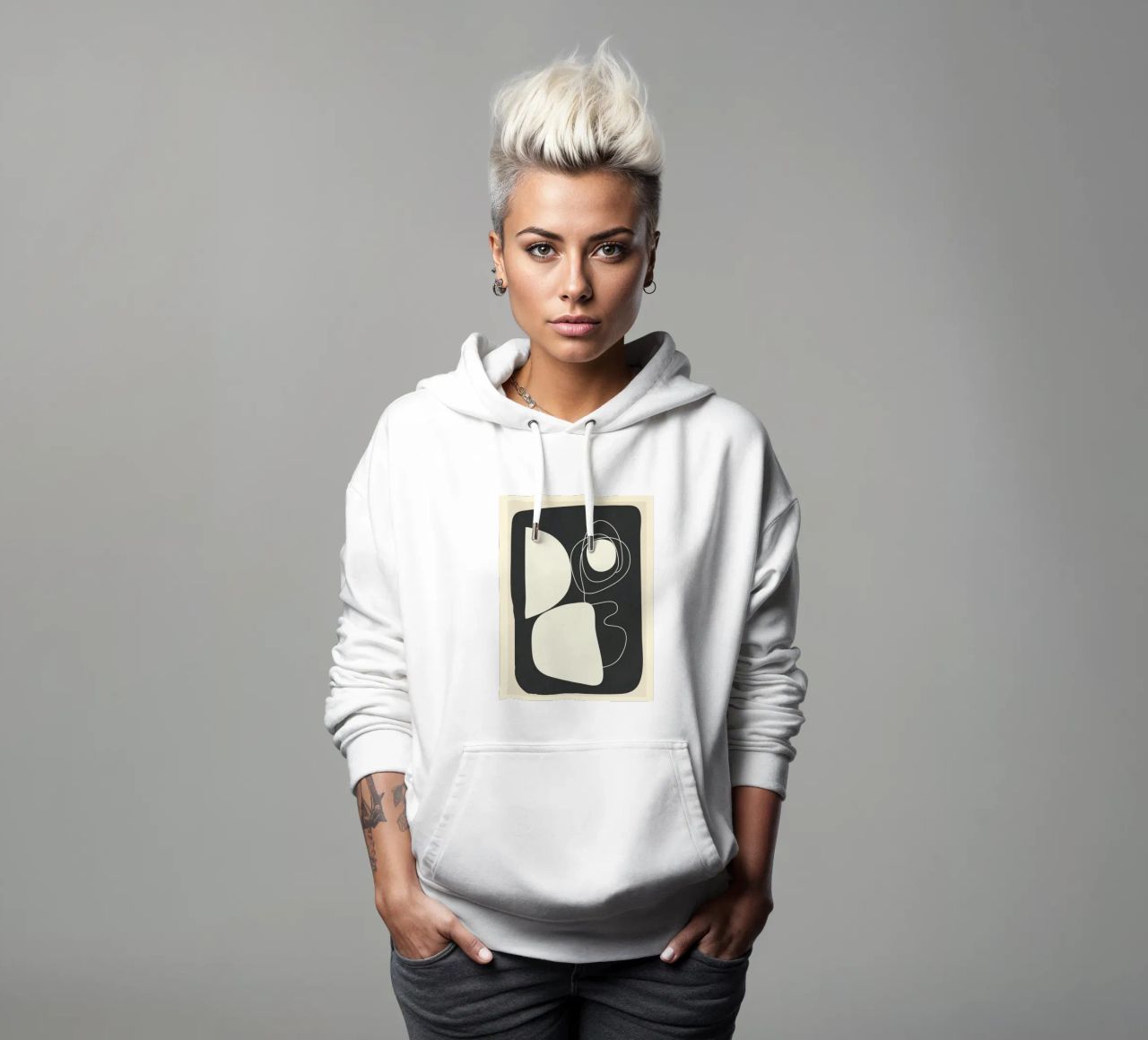 Abstract Imprint felpa con cappuccio da Flow Line