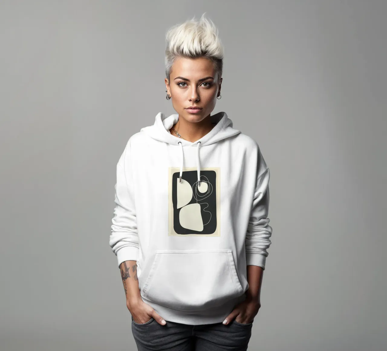 Abstract Imprint hoodie van Flow Line