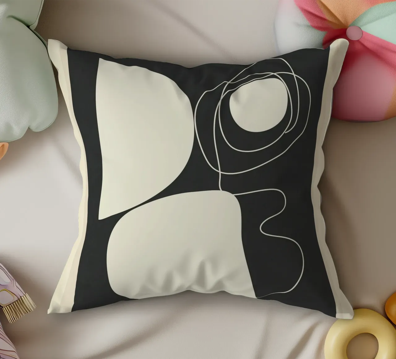 Abstract Imprint Kissen von Flow Line