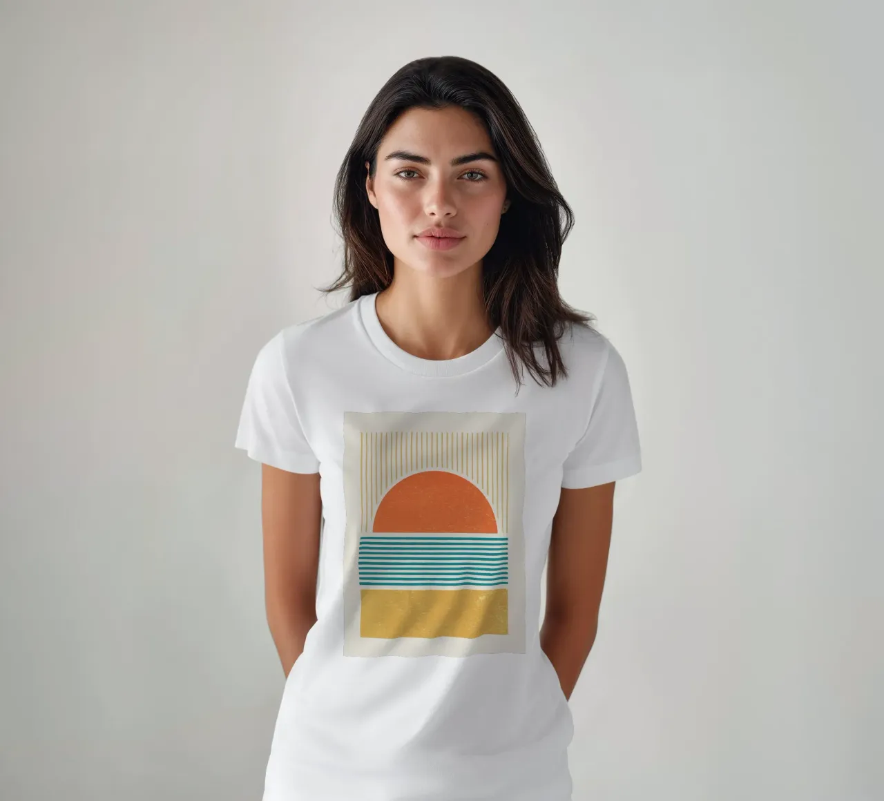 Linee della spiaggia del tramonto t-shirt da MoonlightPrint
