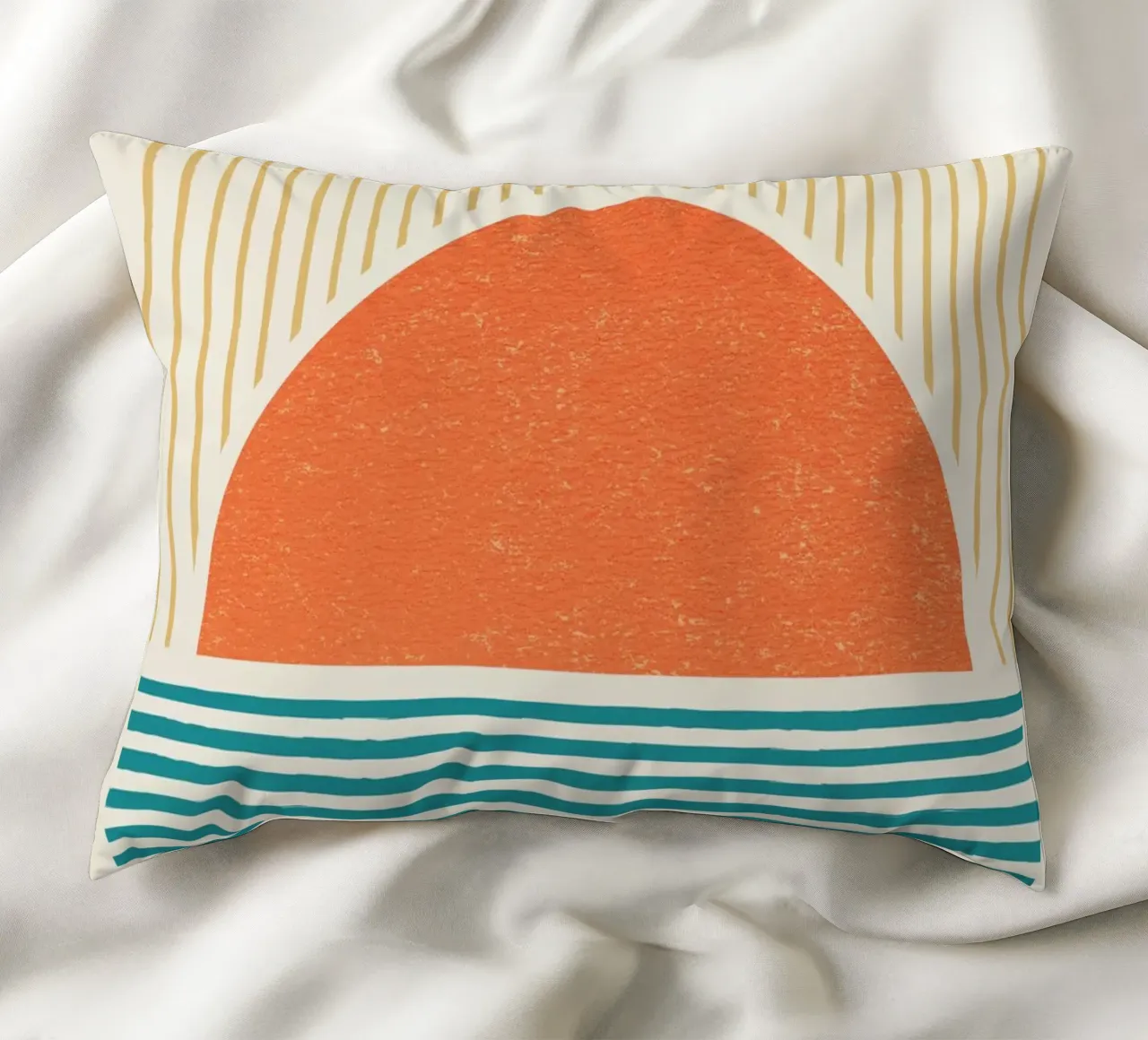 Linee della spiaggia del tramonto cuscino da MoonlightPrint