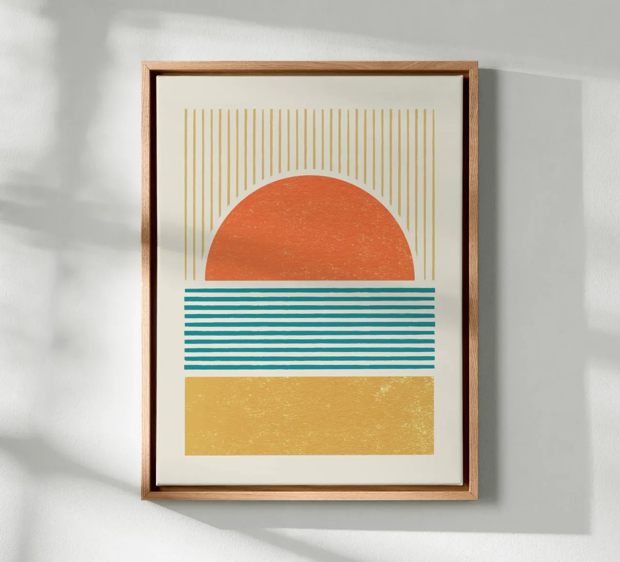 Linee della spiaggia del tramonto tela con Cornice a cassetta da MoonlightPrint