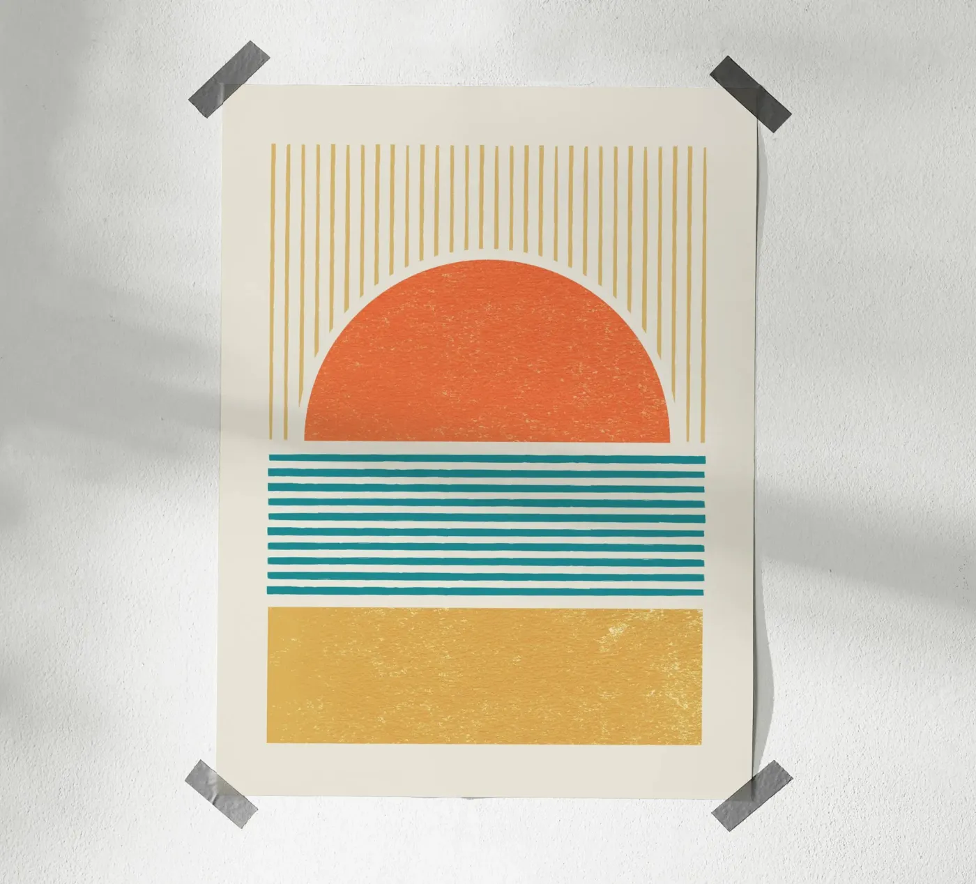 Sunset Beach Lines poster by MoonlightPrint