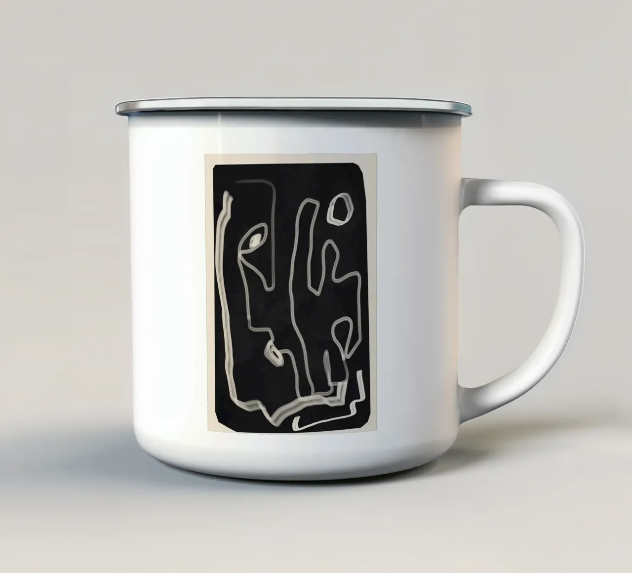 Abstract Loose Line 2 Emaille Tasse von Flow Line