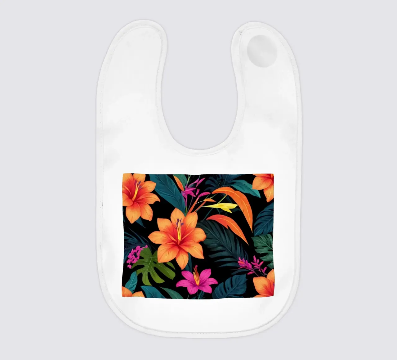 Buntes abstraktes Blumendesign mit lebhaften tropischen Motiven Babylätzchen von DesignDoodle