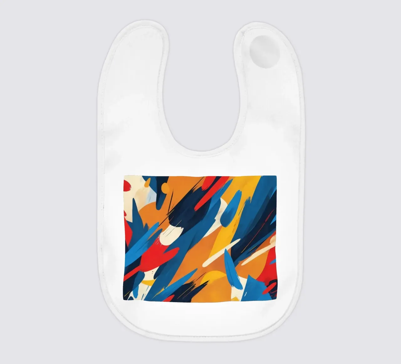 abstrakte Kunstwerke mit kräftigen Farben und dynamischen Pinselstrichen Babylätzchen von DesignDoodle
