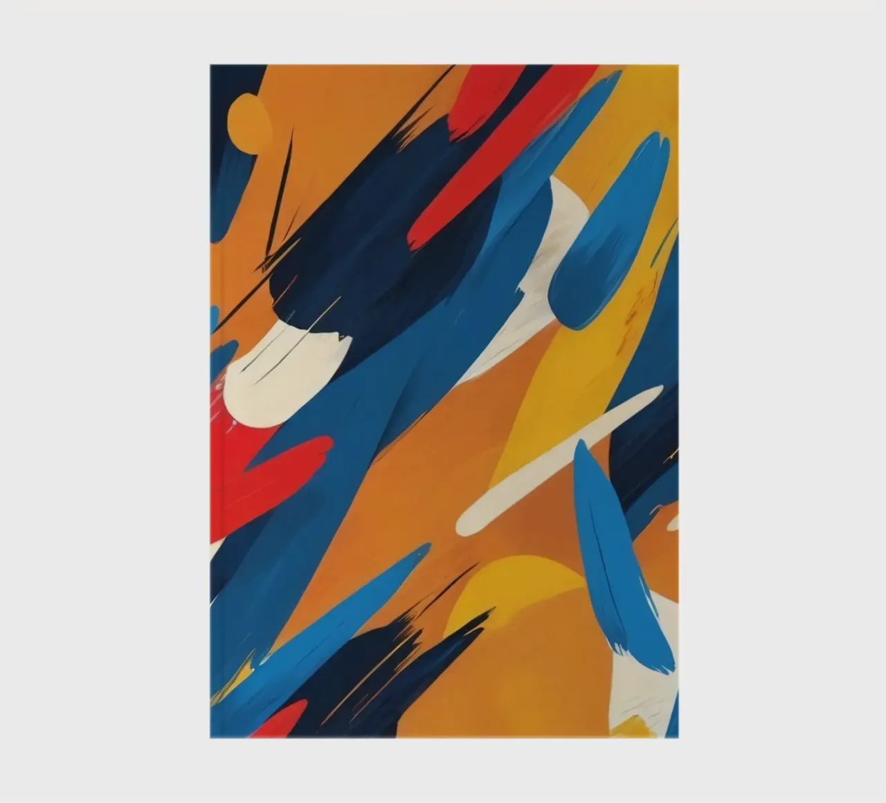 abstract artwork with bold colors and dynamic brush strokes notebook by DesignDoodle