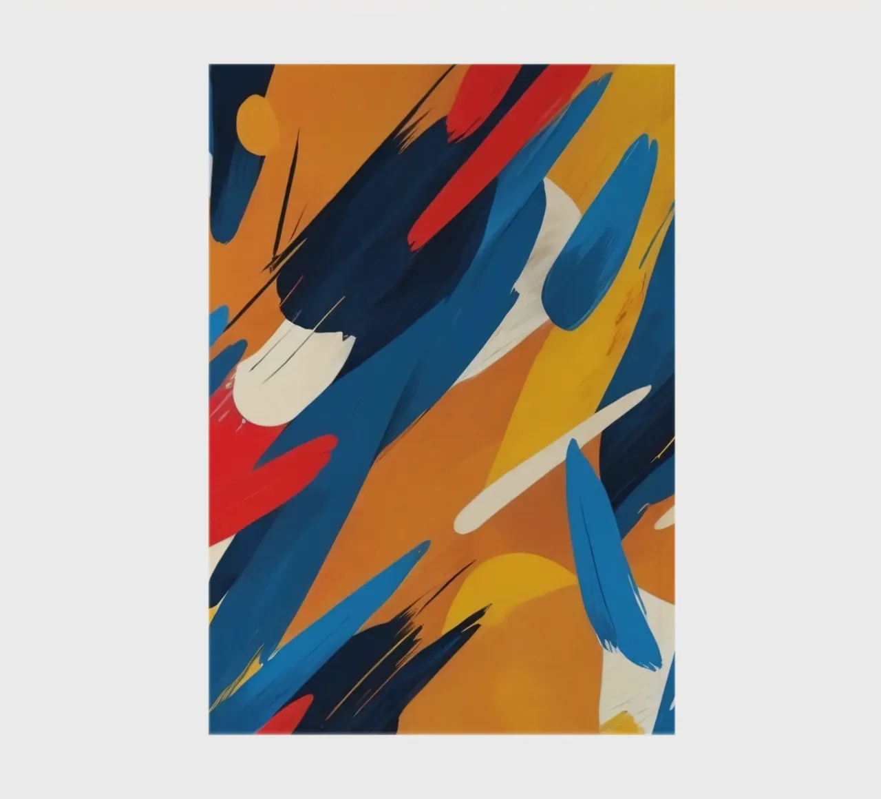 abstract artwork with bold colors and dynamic brush strokes notebook by DesignDoodle