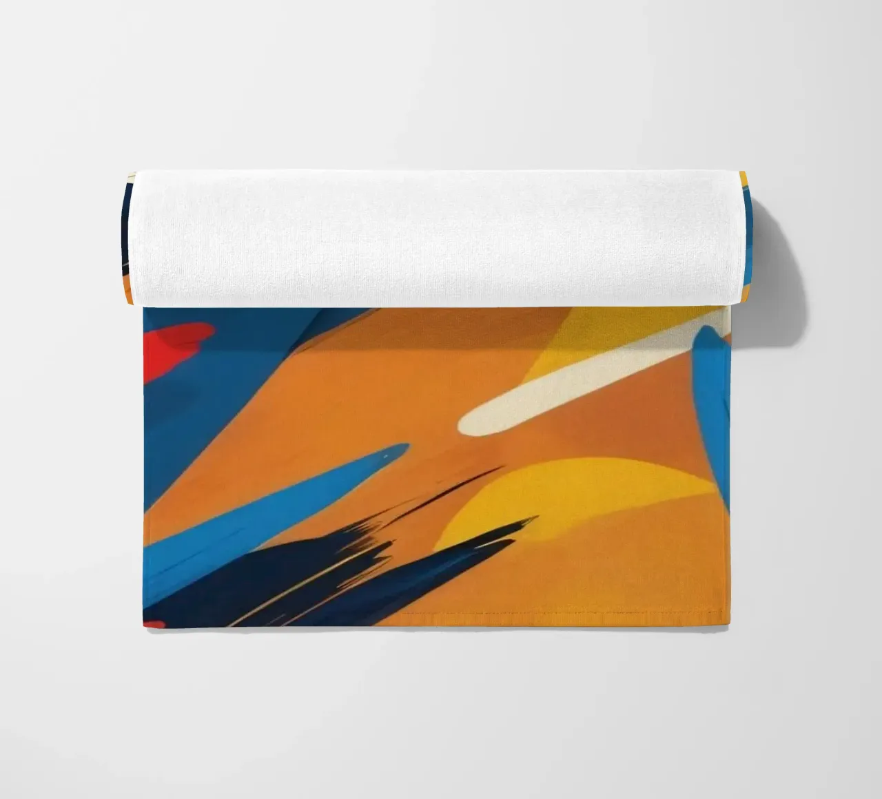 abstract artwork with bold colors and dynamic brush strokes beach towel by DesignDoodle