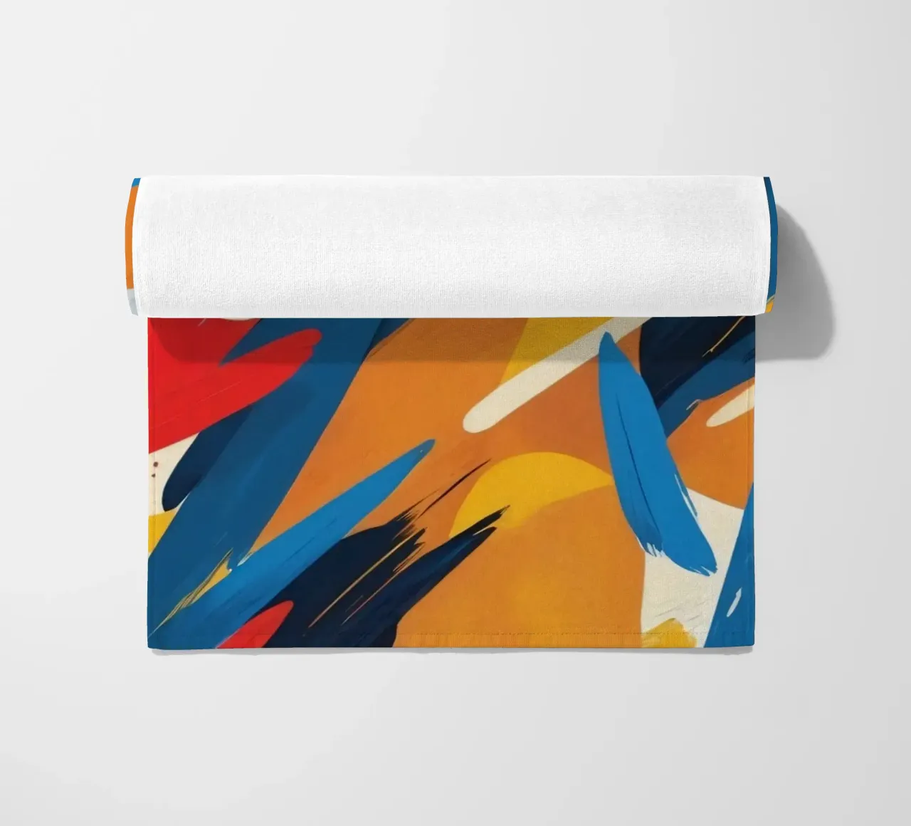 abstract artwork with bold colors and dynamic brush strokes beach towel by DesignDoodle
