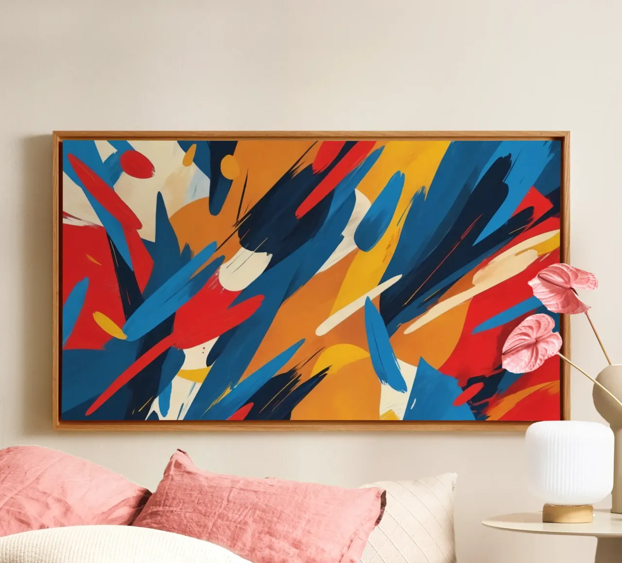 abstract artwork with bold colors and dynamic brush strokes canvas by DesignDoodle