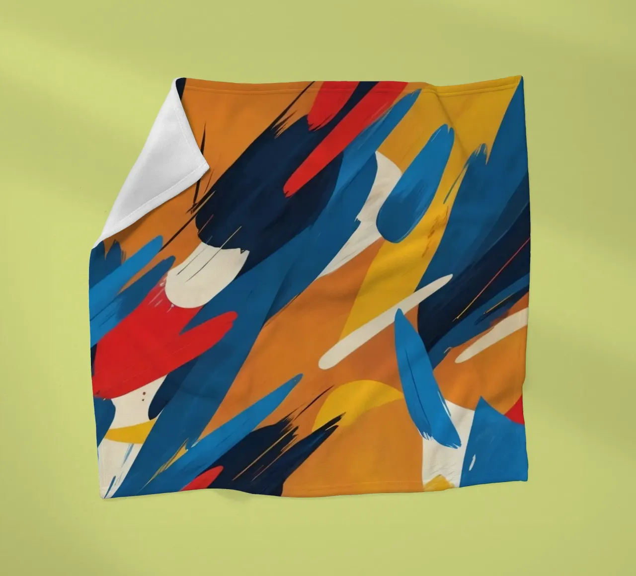 abstract artwork with bold colors and dynamic brush strokes fleece blanket by DesignDoodle