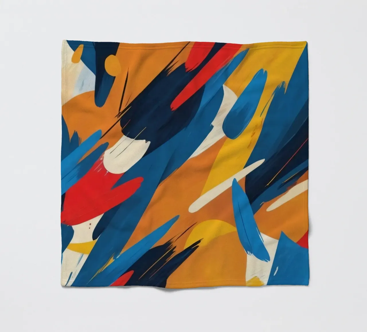 abstract artwork with bold colors and dynamic brush strokes fleece blanket by DesignDoodle