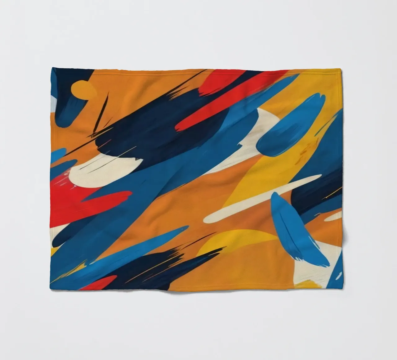 abstract artwork with bold colors and dynamic brush strokes fleece blanket by DesignDoodle