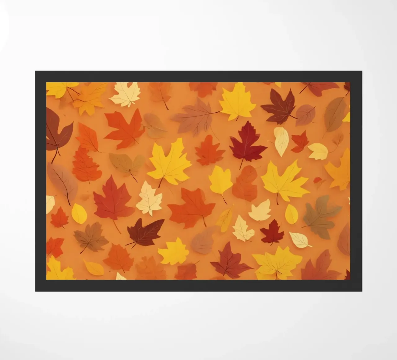 Le foglie d'autunno creano un disegno di sfondo astratto zerbino da DesignDoodle