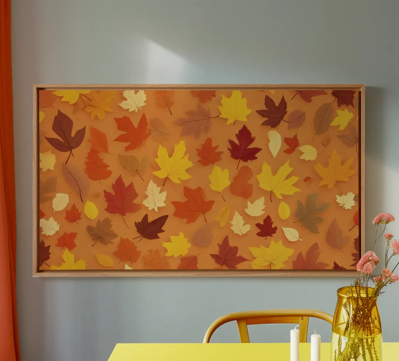 Les feuilles d'automne créent un arrière-plan abstrait toile de DesignDoodle