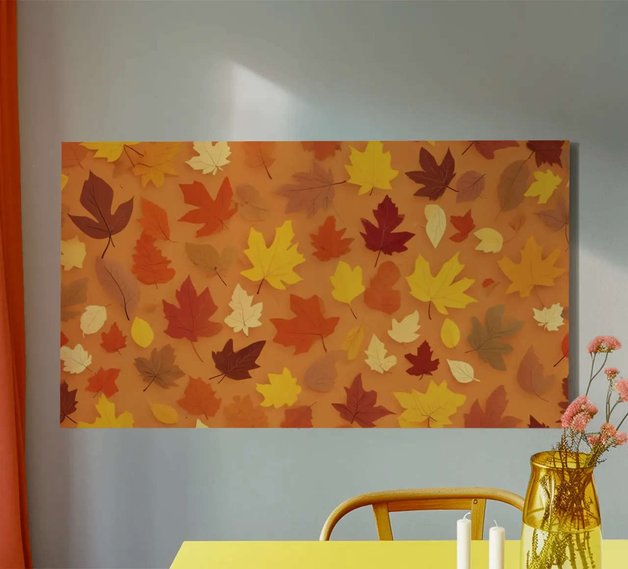 Les feuilles d'automne créent un arrière-plan abstrait toile de DesignDoodle